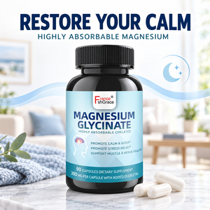 Vente en gros de suppléments de vitamine et de glycinate de magnésium Shecome, fabricant de suppléments pour favoriser le sommeil et la relaxation, 90 capsules de glycinate de magnésium - Product Image 4