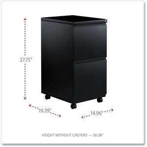Archivador Metálico Tradicional Alera PBFFBL de Dos Cajones, 14 7/8w x 19 1/8d, Negro, Extraíble, Móvil, para Oficina o Taller - Product Image 5