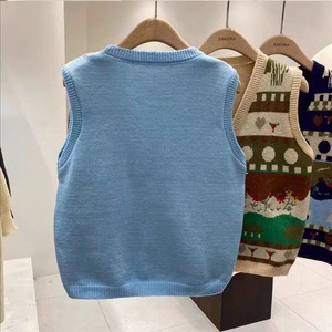 Cárdigan de punto con cuello en V para mujer, sin mangas, holgado, jacquard, grosor medio, antipilling, para primavera y otoño - Product Image 2