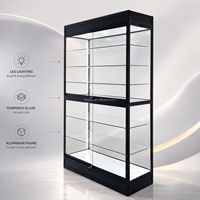 Moderne Glasvitrine für Einzelhandelsgeschäfte mit LED-Beleuchtung Schmuck-Ausstellungsvitrinen Glasvitrinen-Sets