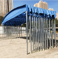 Abri de stockage mobile pliable en tissu imperméable avec cadre en acier pour parking et entrepôt, auvent pare-soleil