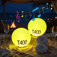 Lampe sphérique LED portable rechargeable avec logo personnalisé, audio sans fil, pour café et bar