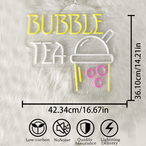 Bubble Tea Neon Sign <b>Lights</b> Custom Multi-Color <b>Remote</b> <b>Control</b> <b>Wall</b> Mountable Baby Gift Home Party Car Companies Event Decor - Product Image 5