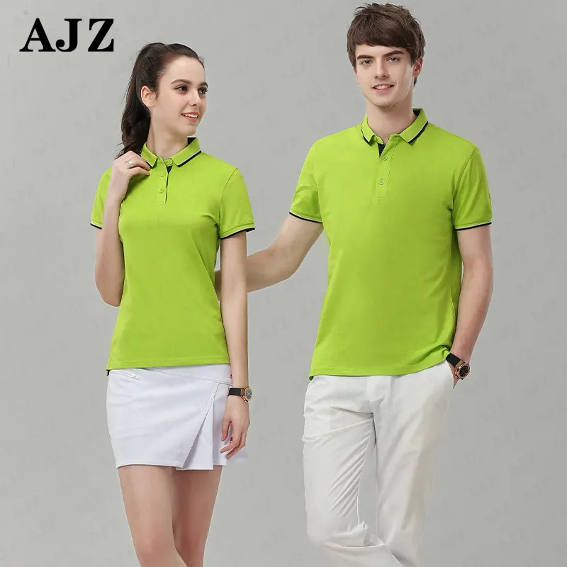 Camisa masculina de golfe para homens e mulheres, camisa masculina de algodão personalizada