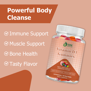High Quality Vitamin D3 Gummies with Total Carbohydrate Powerful Body Cleanse Immune Supports Bone and Muscle Gummies - Product Image 3