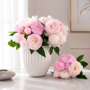 Bouquet de pivoines artificielles Xinyuan, arrangement floral en soie pour la décoration de la maison et des mariages, style Instagram - Product Image 1
