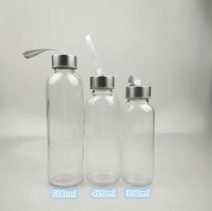 Botella de Agua de Vidrio de Borosilicato Personalizable de 350 ml a 1 L, Libre de BPA, Estilo Deportivo, con Funda, para Beber Directamente, Apta para Camping - Product Image 2