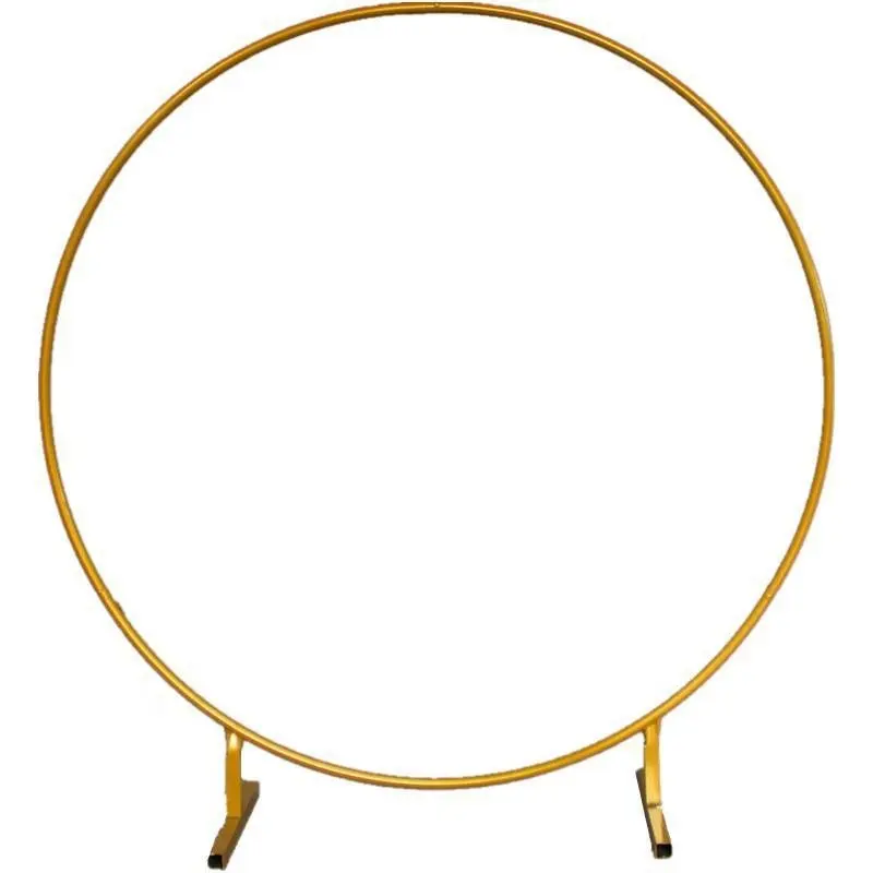 1m-2.4m Round Wedding Arch Gold Circle Arch with Stands Metal Hoop for Floral Balloon Birthday Wedding Background Decorations