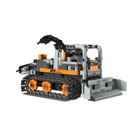 Robot alimenté par carrelage télécommandé programmé à la vapeur 5-en-1 assemblage bricolage petites particules jouet modèle blocs de construction ensembles