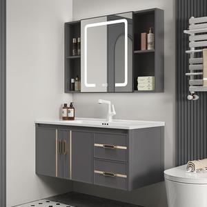 <span class=keywords><strong>Meuble</strong></span> <span class=keywords><strong>de</strong></span> <span class=keywords><strong>salle</strong></span> <span class=keywords><strong>de</strong></span> <span class=keywords><strong>bain</strong></span> moderne <span class=keywords><strong>et</strong></span> luxueux avec lavabo intégré, application en aluminium spatial pour appartement - Product Image 1