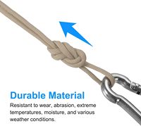 Cordon de survie Forrek 100 pieds 550 Paracord 4 mm 9 brins beige en nylon tressé robuste pour le camping et les activités de plein air toutes saisons