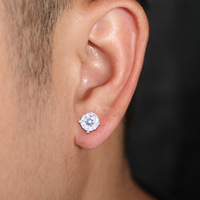 Boucles d'oreilles Moissanite hypoallergéniques Boucles d'oreilles en argent 925 plaqué or pour peau sensible