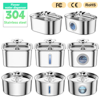 Nouveauté 304 acier inoxydable chat fontaine potable Pet fontaine d'eau automatique chat distributeur d'eau bol