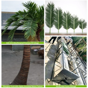 Palmier artificiel réaliste <span class=keywords><strong>de</strong></span> 17 pieds, anti-UV et résistant au vent, avec conception 3D gratuite, qualité commerciale pour l'aménagement paysager des centres <span class=keywords><strong>de</strong></span> villégiature - Product Image 3