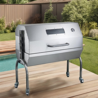 60kg cochon tige électrique barbecue en acier inoxydable deux en un charbon de bois barbecue extérieur pour une utilisation à la maison