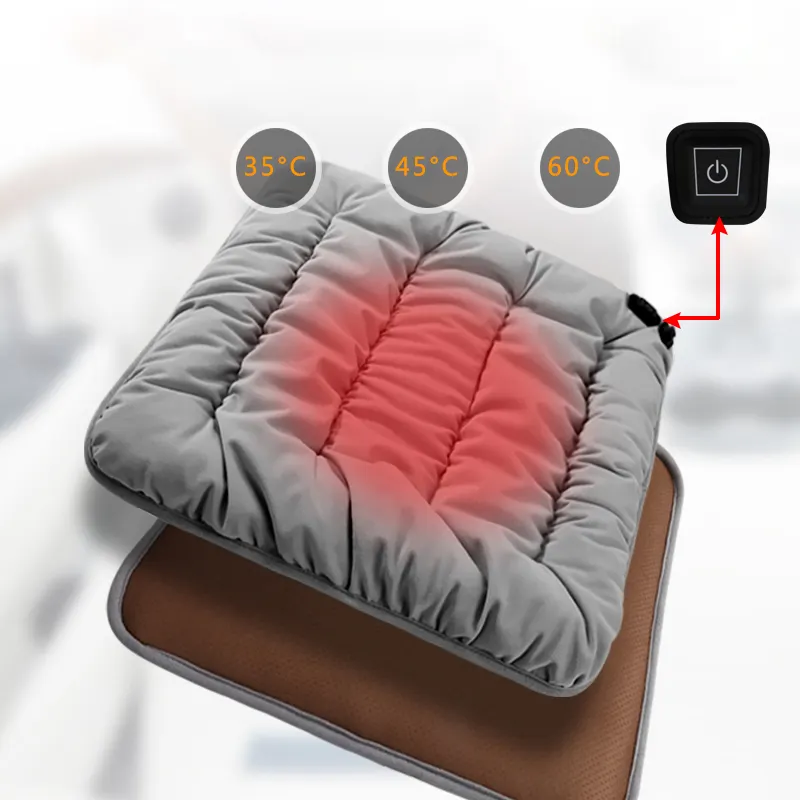 Nuovo Design USB Olandese Velluto Riscaldamento Cuscino del Sedile Copertura di Sede Auto Riscaldato Riscaldata Seatseat Cuscino Con Tre Livello di caldo