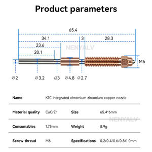 <span class=keywords><strong>Buse</strong></span> en titane en acier trempé tout-en-un / Débit élevé 0,2-0,8 mm pour Hotend Creality K1 K1C K1 Max <span class=keywords><strong>Ender</strong></span> <span class=keywords><strong>3</strong></span> V3 - Product Image 5