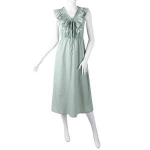 Venta al por mayor de <span class=keywords><strong>moda</strong></span> oem vestido de falda de algodón de las mujeres sexy V-cuello ropa casual oem slim damas vestido - Product Image 1