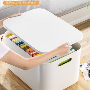 Contenedor de Almacenamiento de Plástico Rectangular Blanco, Organizador de Ropa a Prueba de Polvo, Caja de Almacenamiento para Juguetes, Dulces y Artículos del Hogar - Product Image 2