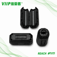 V18029 Inti Ferit Anti-Interferensi Tipe Snap-on 6mm ID, Inti Penekan EMC Sesuai RoHS&REACH untuk Kabel Daya & Sinyal