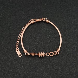 2026 Popular Niche Design <b>Rose</b> <b>Gold</b> Geometric Chain Bracelet Light Luxury Women's Copper Bracelets Trendy Jewelry Wholesale - Product Image 3