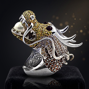 Dragon Style <b>CZ</b> 925 Sterling Silver <b>Ring</b> for Unisex Casual/Sporty Party/Gift Wear - Product Image 3