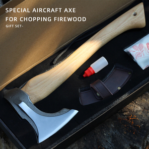 BoChen 2026 Nuovo Design Ascia con Manico in <span class=keywords><strong>Legno</strong></span> di <span class=keywords><strong>Noce</strong></span>, Testa per Spaccare Legna con Fodero, Ascia da Campeggio e Sopravvivenza - Product Image 3