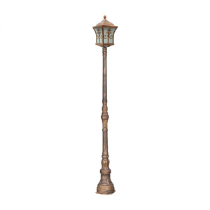 Lampadaire de jardin extérieur en fer avec abat-jour en verre LED, lumière blanc chaud 2700K, IP66, ampoule A19 non amovible, AC 220V, détecteur de mouvement, alimenté par énergie solaire - Product Image 6