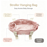 Sac de rangement pour poussette en gros 31*17*12cm MOQ 200 pièces Sac de poussette pour bébé Impression numérique personnalisée OEM/ODM