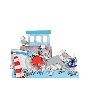 Navi nautiche decorazione in legno mediterraneo tema marinaro decorazione spiaggia vita mare stelle marine decorazioni per la casa - Product Image 1