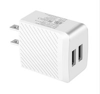 Produk Tren 2026 12W Pengisi Daya Perjalanan USB Ganda QC3.0 Perlindungan OVP Bersertifikasi ETL CE FCC Pengisi Daya Cepat Universal untuk Laptop