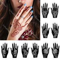 Autocollants de tatouage en vinyle PVC imperméables personnalisés pochoir de conception temporaire au henné pour les femmes