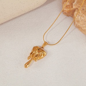 Collana in stile romantico di alta qualità in acciaio inossidabile Love Drop Design alla moda gioielli a catena - Product Image 3