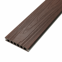 Dek WPC 23mm 3D Motif Kayu Embossed Co-extrusion Tahan Air Tahan Api Anti-Selip Lantai Luar Ruangan untuk Taman Balkon Kolam Renang