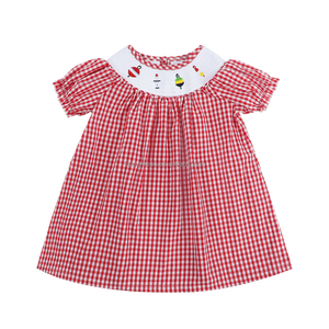 Loq quantité minimale de commande vêtements smockés pour enfants sur mesure conception de pêche smockés vêtements pour bébés fabricants de vêtements smockés d'été - Product Image 5