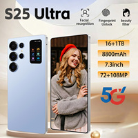 S25 Ultra Road Trip Android Smart 5G Phone Penjualan Global 2026 16GB 1TB 7.3 Inci Baterai 8000mAh Dual SIM GPS Pengenal Wajah