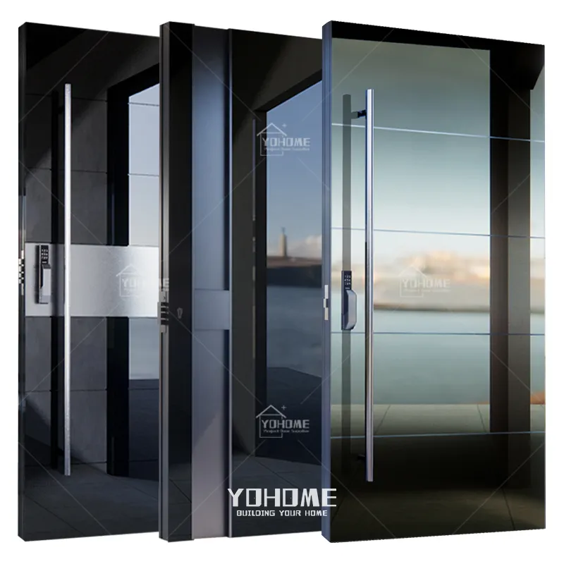 American luxury glossy exterior door large home doors modern exterior aluminium look door