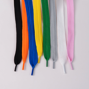 KJ grosir tali sepatu tali sepatu 2cm lebih lebar poliester datar Sneaker kustom tali sepatu tali sepatu cetak Logo <span class=keywords><strong>2026</strong></span> - Product Image 2