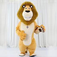 Costumes de mascotte de lion de Madagascar debout, CE 2m, costumes de mascotte de lion de cougar gonflables professionnels en peluche à vendre
