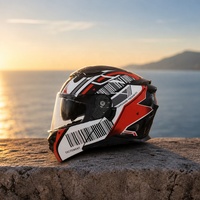 Casques de moto en ABS durables avec mentonnière relevable, double visière, coussinets d'oreille amovibles, boucle de sécurité, doublure en coton confortable, vente en gros