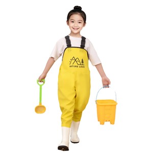 Trajes de Pesca para Niños Yilong Yang Family Generals, Overoles Impermeables de PVC con Botas de Lluvia para Jugar en la Playa y Actividades al Aire Libre - Product Image 1