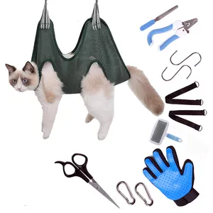 Restraint Hanger Grooming Sling Cat Dog Grooming Hammock Harness for Trimming Clipping Nails with Pet Nail Clipper Trimmer