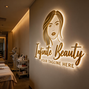 Letrero Personalizado <span class=keywords><strong>para</strong></span> Salón de Belleza, Letrero Retroiluminado LED, Letrero Comercial 3D Personalizado <span class=keywords><strong>para</strong></span> Exteriores, Logotipo Metálico <span class=keywords><strong>Acrílico</strong></span> con LED <span class=keywords><strong>para</strong></span> Decoración de Tiendas - Product Image 2