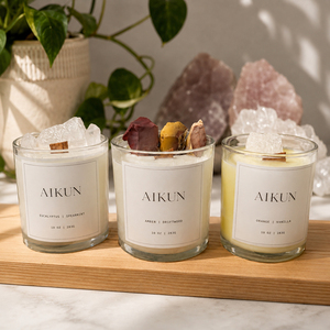 Bougie parfumée en cire de soja AIKUN OEM, emballage personnalisé, pot en verre cristal de luxe pour la décoration de la maison, bougie d'aromathérapie - Product Image 1