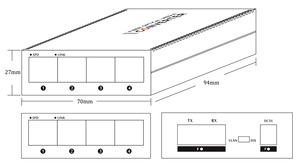 Convertisseur de média fibre optique 4 ports RJ45 10/100M + 1 port SC 155M - Product Image 2