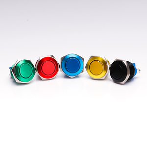 High Quality 16mm <strong>Red</strong> Gold Green Blue Black Anodized Push <strong>Button</strong> With Screw Terminal Momentary or Latching Push <strong>Button</strong> Switch - Product Image 2