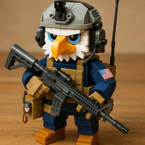 ของเล่นประกอบร่างสัตว์รบพลาสติกขนาดเล็กแบบประกอบได้ เข้ากันได้กับตัวต่อเลโก้ ของเล่นเด็กเพื่อการศึกษา รูปแบบนกอินทรี - Product Image 2