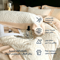 Parure de lit de luxe personnalisée en velours laiteux, motif géométrique islamique sculpté en 3D, 200 GSM, taille King Saoudien, 6 pièces, chaude pour l'hiver, sans perte de poils