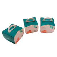 Boîte à dessert en papier jetable personnalisable avec poignée de transport, emballage pour pâtisserie, pain et gâteau au fromage