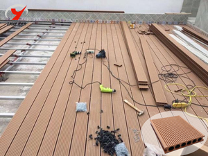 Planches de <span class=keywords><strong>terrasse</strong></span> en WPC imperméables 25 mm, aspect <span class=keywords><strong>bois</strong></span> composite, pour extérieur, jardin, bord de piscine - Product Image 5